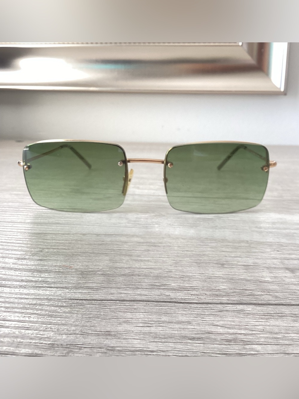 Y2K Gucci Vintage GG 1653/S Blue Square Gradient Unisex Sunglasses